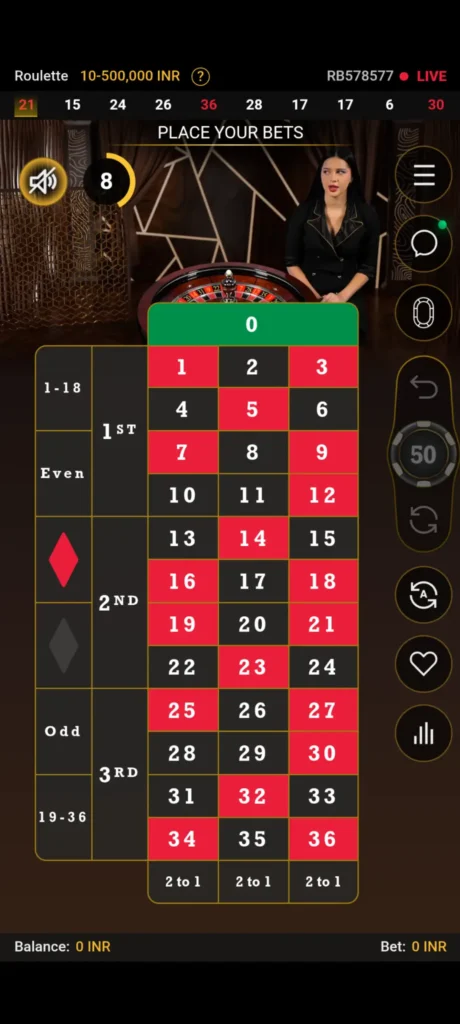 Roulette on Place Bets